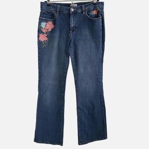 TINT Women's Floral Embroidery Details Design Back Pockets Boot Cut Retro Size 8